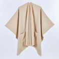 thumbnail image 2 of Women's Warm Shawl Wrap Cape Winter Cardigan Sweaters Open Front Poncho, 2 of 3