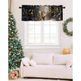 thumbnail image 6 of Christmas Curtain Valance for Windows/Living Room/Kitchen/Bathroom/Café, Short Rod Pocket Tier Curtain Window Treatment Panel Forest Gnomes Xmas Tree Snowflake Topper Curtain 42''x18'', 6 of 6