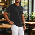 thumbnail image 6 of Mens Shirts Ultra Soft Plain Tshirts for Men Crew Neck Casual Basic Tee Shirt Undershirt Black M, 6 of 8