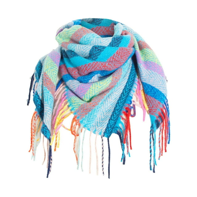 Foulard d'Hiver pour Femmes Mode Hiver Femmes Foulard Colorée Décontractée Foulard Carrée à Pompons Châle Foulard pour Femmes Foulard d'Hiver pour Femmes Hiver Foulard d'Hiver pour Femmes