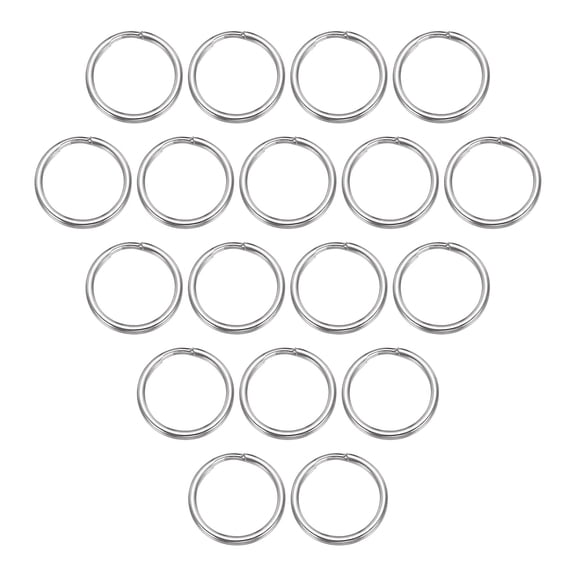 Split Rings, 0.05" Thick 0.59" OD 304 Stainless Steel Open Jump Ring Solid Keychain Loop Buckle for Keychains Car Key Hanging, 40pcs