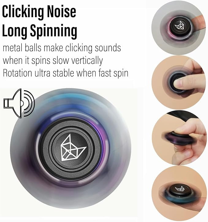 2025 latest Upgraded Fox Metal Fidget Spinner for Adults – Stainless Steel High-Spin Gyro, Silent Bearings EDC Anxiety Relief (Aluminum Color)