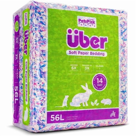 801000-3400PWUBPKCO 56 Litre Uber Soft Paper Pet Bedding, Confeti