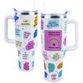 thumbnail image 1 of 40oz Teacher Tumbler Best Teacher Ever Insulated Coffee Mug LeakProof Hot & Cold Drinks Mother's Day & Birthday Gifts for Women Teachers, 1 of 5