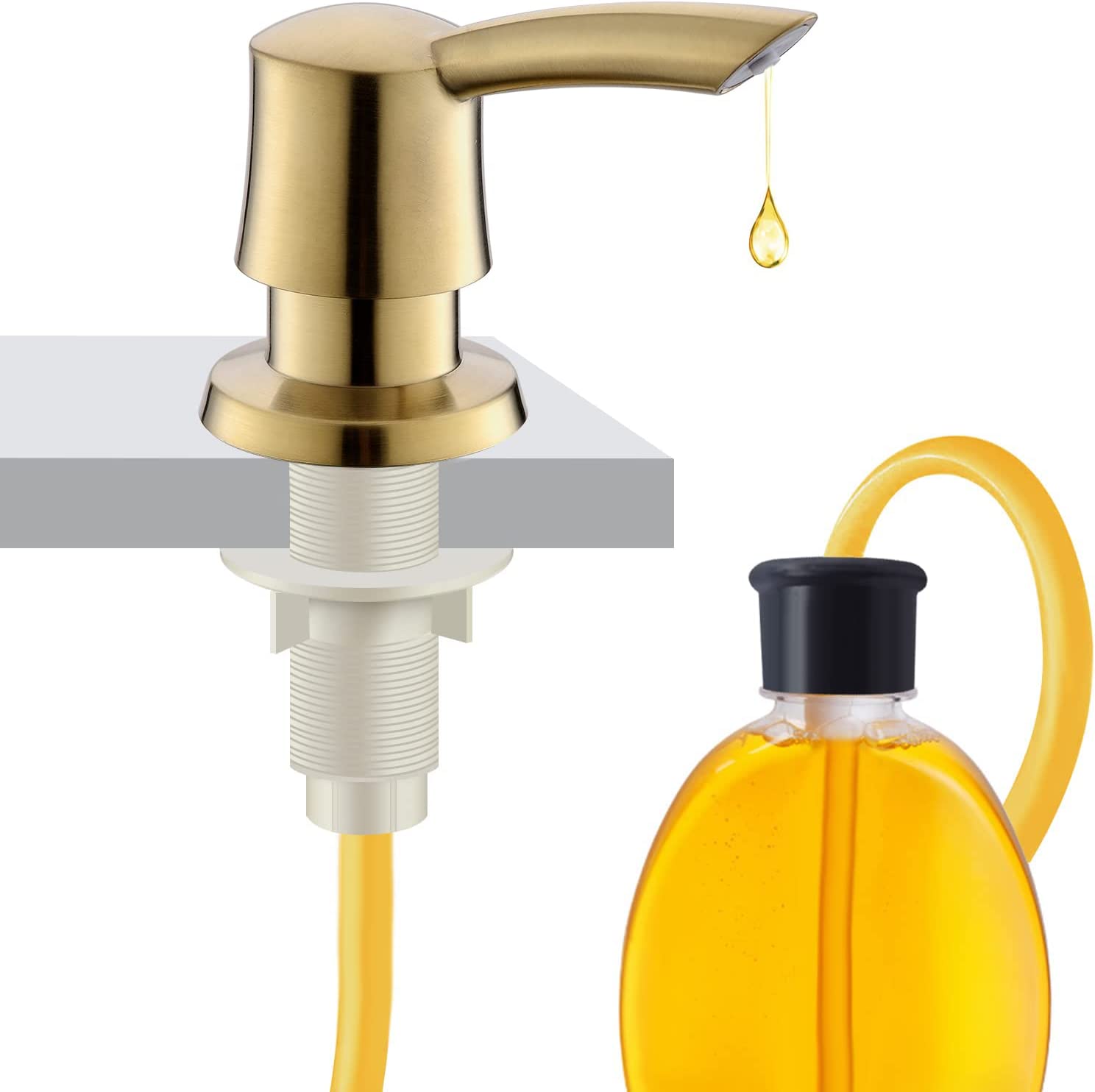 Gold Soap Dispenser for Kitchen Sink Brushed Gold Soap Dispenser