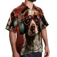 thumbnail image 2 of Retro Dog Men's Hawaiian Print Casual Button Down Short Sleeve Summer Beach Shirt - Unisex, 2 of 6