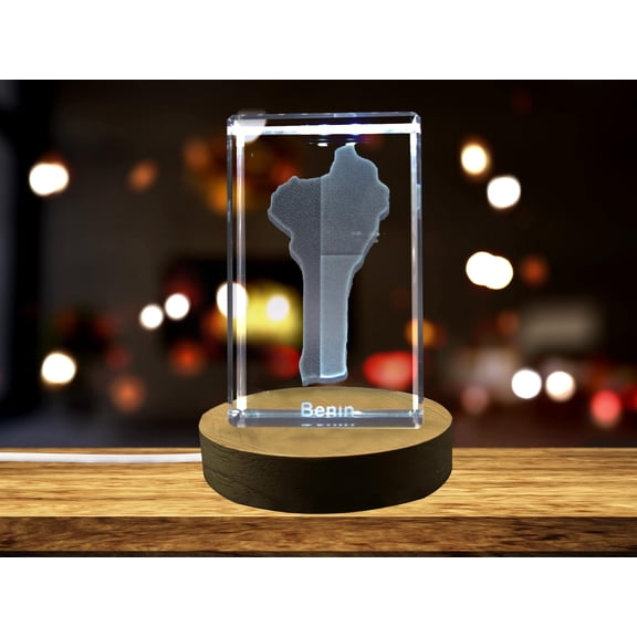 Benin 3D Engraved Crystal 3D Engraved Crystal Keepsake/Gift/Decor/Collectible/Souvenir