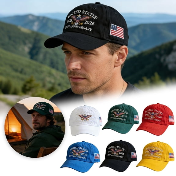 United States 250th Anniversary Cap, Adjustable Retro Embroidered Hat, Patriotic Baseball Cap for Men Women Gifts