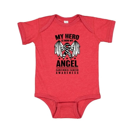 

Inktastic My Hero is Now My Angel Carcinoid Cancer Awareness Gift Baby Boy or Baby Girl Bodysuit