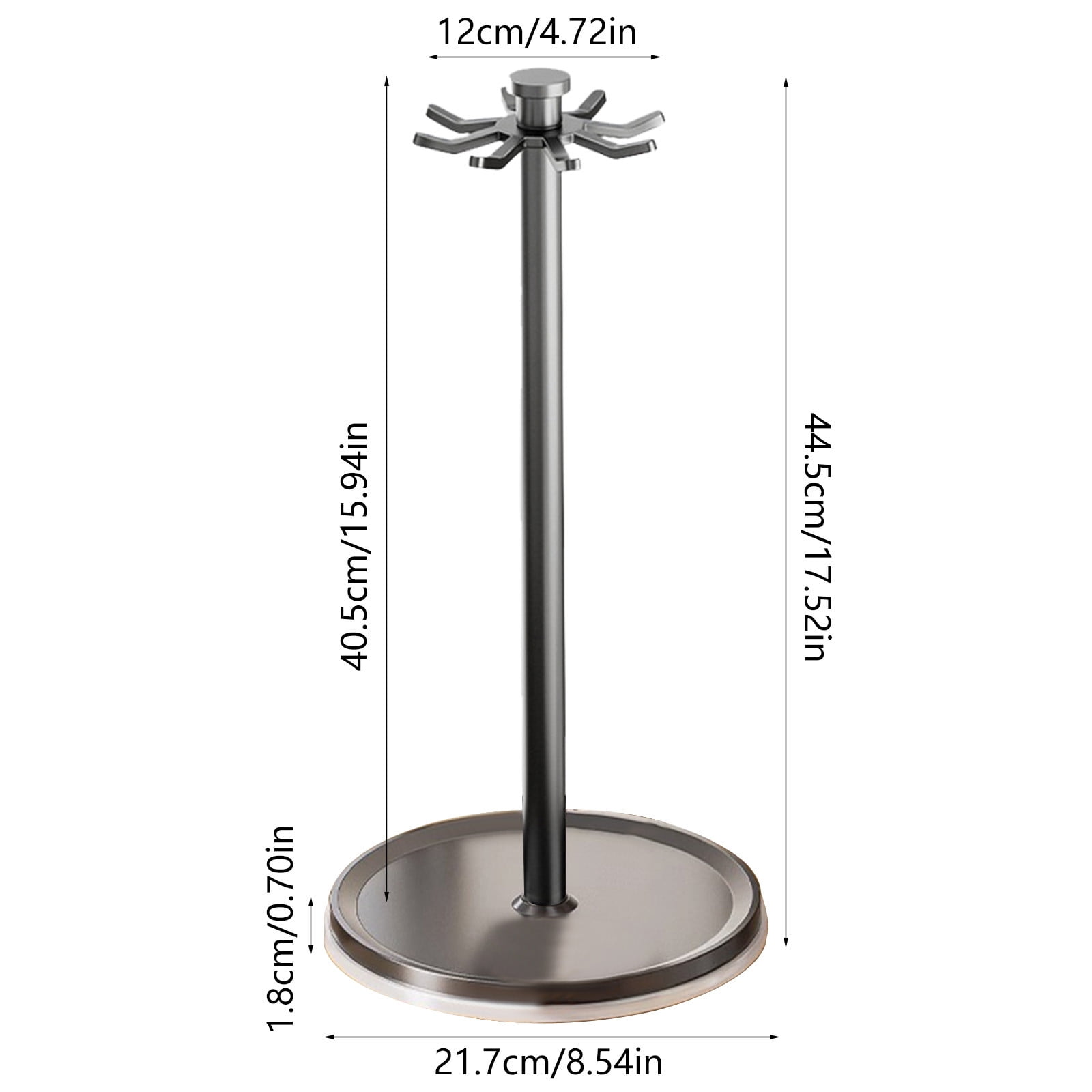 Yhmxh Kitchen Utensil Hanger Stainless Steel Utensil Holder Rotatable Cooking Utensils Holder with 8 Rotating Hooks, Hanging Spoon Spatula Holder Storage Rack, Hanging Organizer for Spoon, Spatula