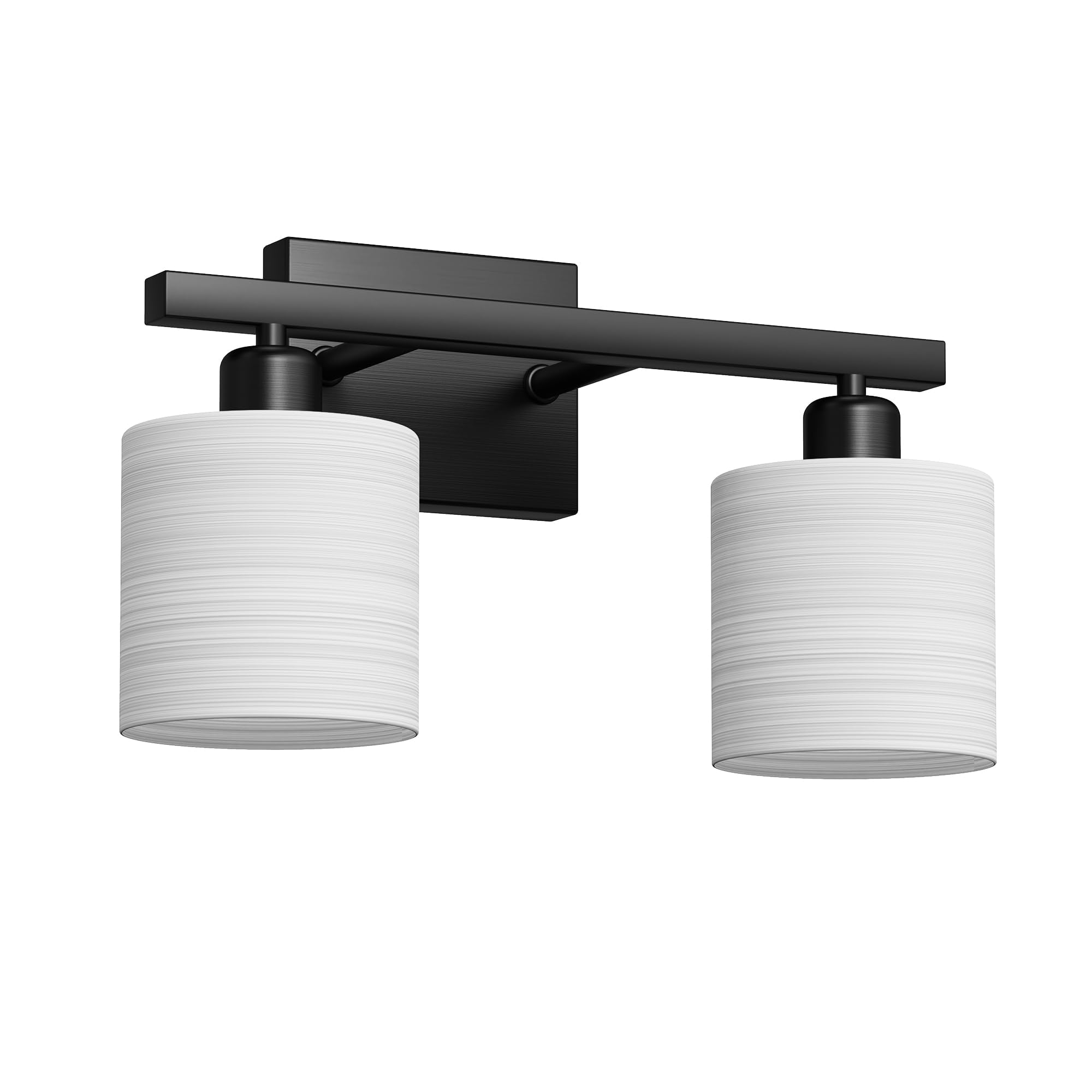 Bathroom Light Fixtures  Lighting Over Mirror Interior Classic Vanity Lights Modern With Textured White Glass Shade Matte Black 2-light