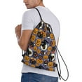 thumbnail image 3 of Drawstring Backpack - Spooky Cats Halloween Pumpkins Splash Proof Small Drawstring Gym Bag for Women Men, Cinch Sports String Bag Backpack for Travel Swimming Beach, 3 of 8