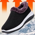 thumbnail image 6 of CPNG Black Knit Winter Slip-On Shoes with Purple Plush Fleece Lining, Breathable Upper, Non-Slip Rubber Sole, Cozy Warm for Cool Weather, Indoor & Short Outdoor Walks, Easy On-Off Daily Wear, 6 of 6