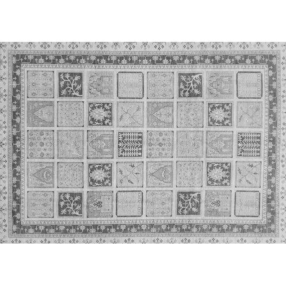 Ahgly Company Indoor Rectangle Oriental Gray Modern Area Rugs, 7' x 9'