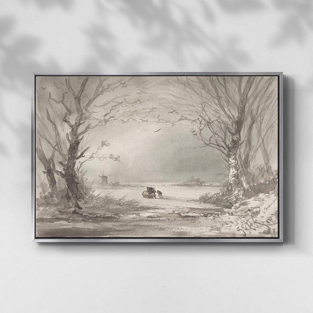 Vintage Landscape-CLXI By Wexford Home Framed in Silver Wood Gallery Wrapped Canvas 27 in. x 41 in.