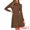 Brown, variant on DARING DIVA Women's Long Sleeve Fall A-Line Ribbed Knit Crew Neck Dress XS Black