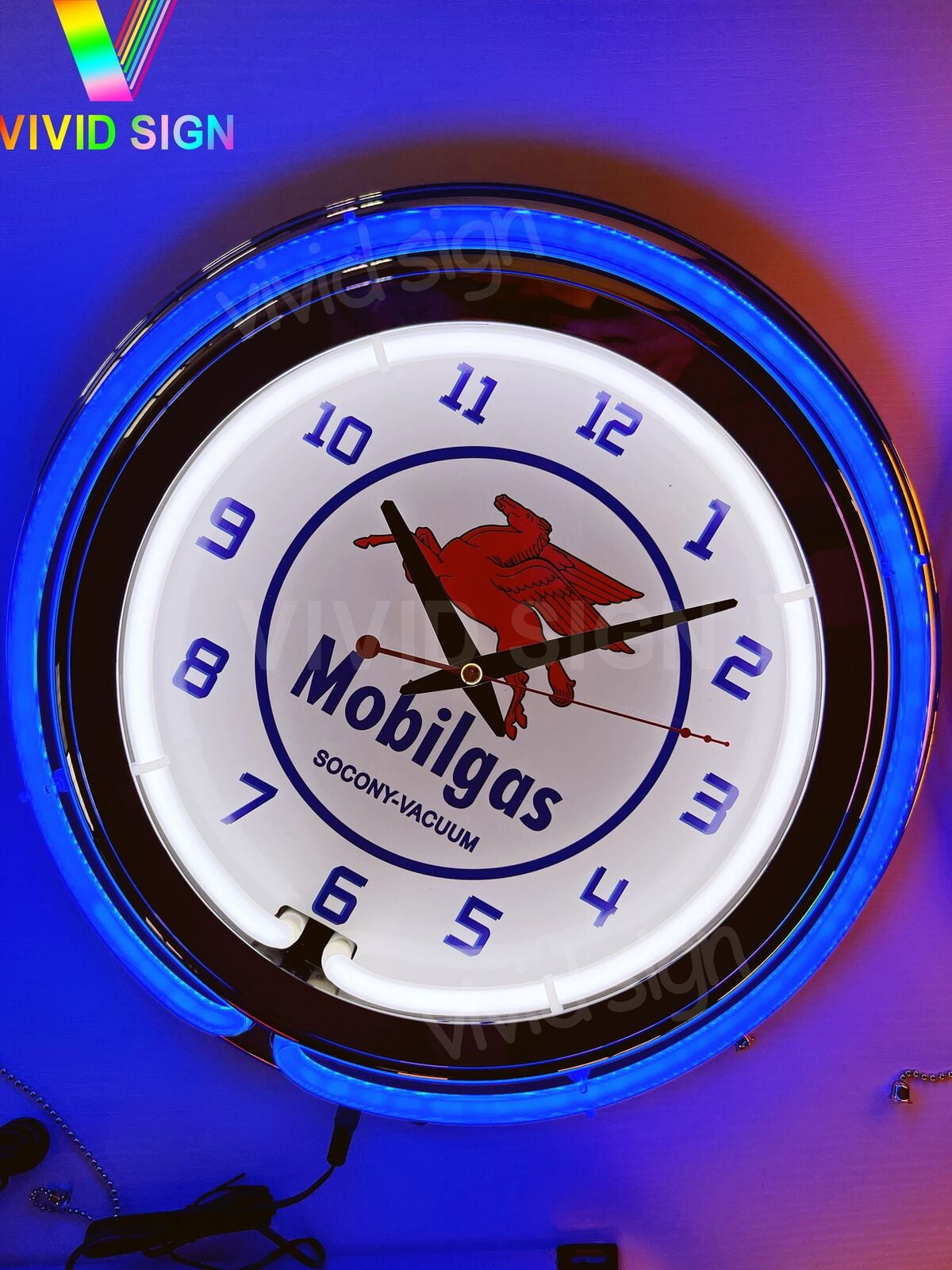 Vintage Mobilgas Pegasus Neon Wall Clock for Man Jamaica Ubuy