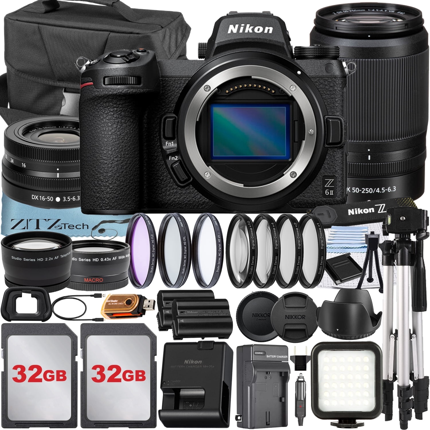 Nikon Z6 II Pro Mirrorless Camera, NIKKOR Z 24-70mm Lens, 2x128GB