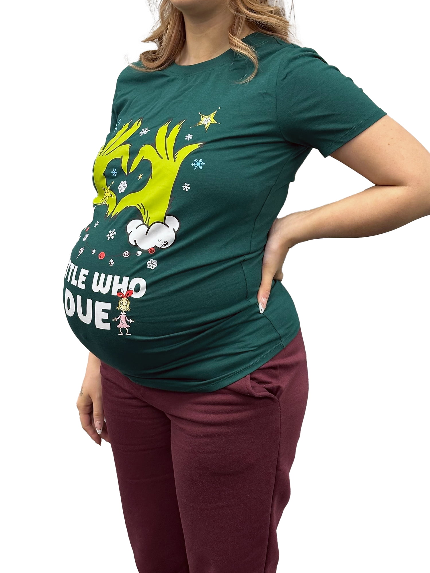 The Grinch, Women's Maternity Graphic T-Shirt, A Little Who Is Due, Sizes XS-XXL