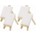 thumbnail image 4 of Xiao Hua Juego de 4 mini caballetes de madera para lienzo, caballete en blanco con lienzos, mini paneles de lienzo para pintar, mini lienzos para arte, pintura, dibujo y manualidades., 4 of 5