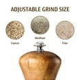 thumbnail image 4 of Hecef 2-Piece Acacia Wood Salt and Pepper Mill Set with Adjustable Ceramic Grinders, 8.5 Inch, 4 of 9
