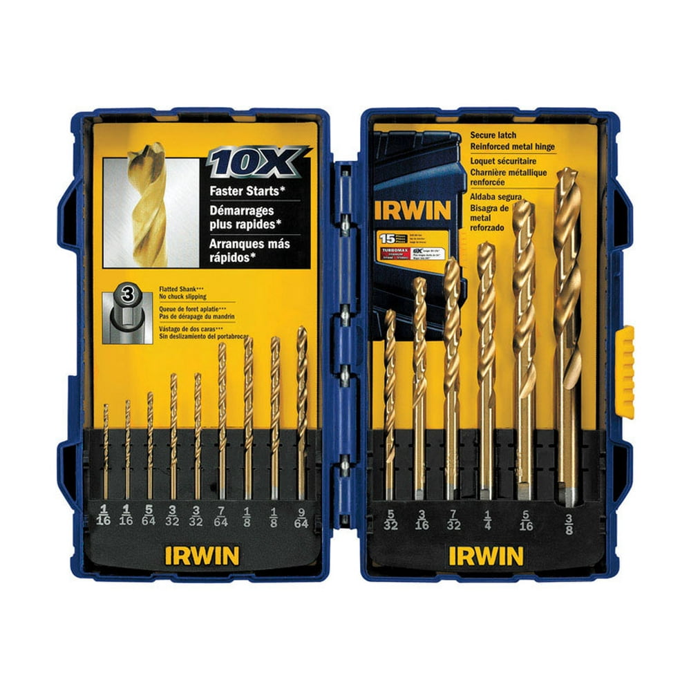 Irwin Multi Size in. Dia. x Multiple L High Speed Steel Drill Bit Set