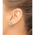 thumbnail image 3 of 14K White Gold Blue Topaz And Diamond Earrings (Width 7.5) (Length 15.5) - Jbsp, 3 of 5