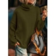 thumbnail image 3 of PRETTYGARDEN Womens Turtleneck Long Sleeve Sweater Fall Trendy Loose Fit Knit Tops Oversized Pullover Sweaters, 3 of 10