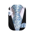 thumbnail image 1 of Conjunto de corbatas Barry.Wang con estampado floral de seda y pañuelo, 1 of 6