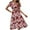 Wine, variant on QUYUON Women Floral Midi Dress Ladies Wrap V-Neck Short Sleeve Elastic Waist Summer Dresses Casual Loose Boho Floral Print Pleated A-Line Beach Dress Tunic T-Shirt Sundress, Light Blue S