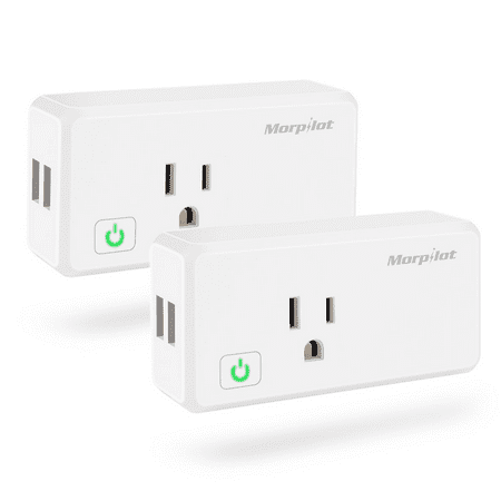 Morpilot WiFi Smart Plug 2-Pack with 2 USB Port, Works with Amazon Alexa and Google Home, No Hub Required,