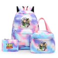 thumbnail image 1 of 3pcs Disney Toy Story Buzz Lightyear Colorful Backpack with Lunch Bag for Women Student Teenagers Rucksack School Bags Sets, 1 of 4