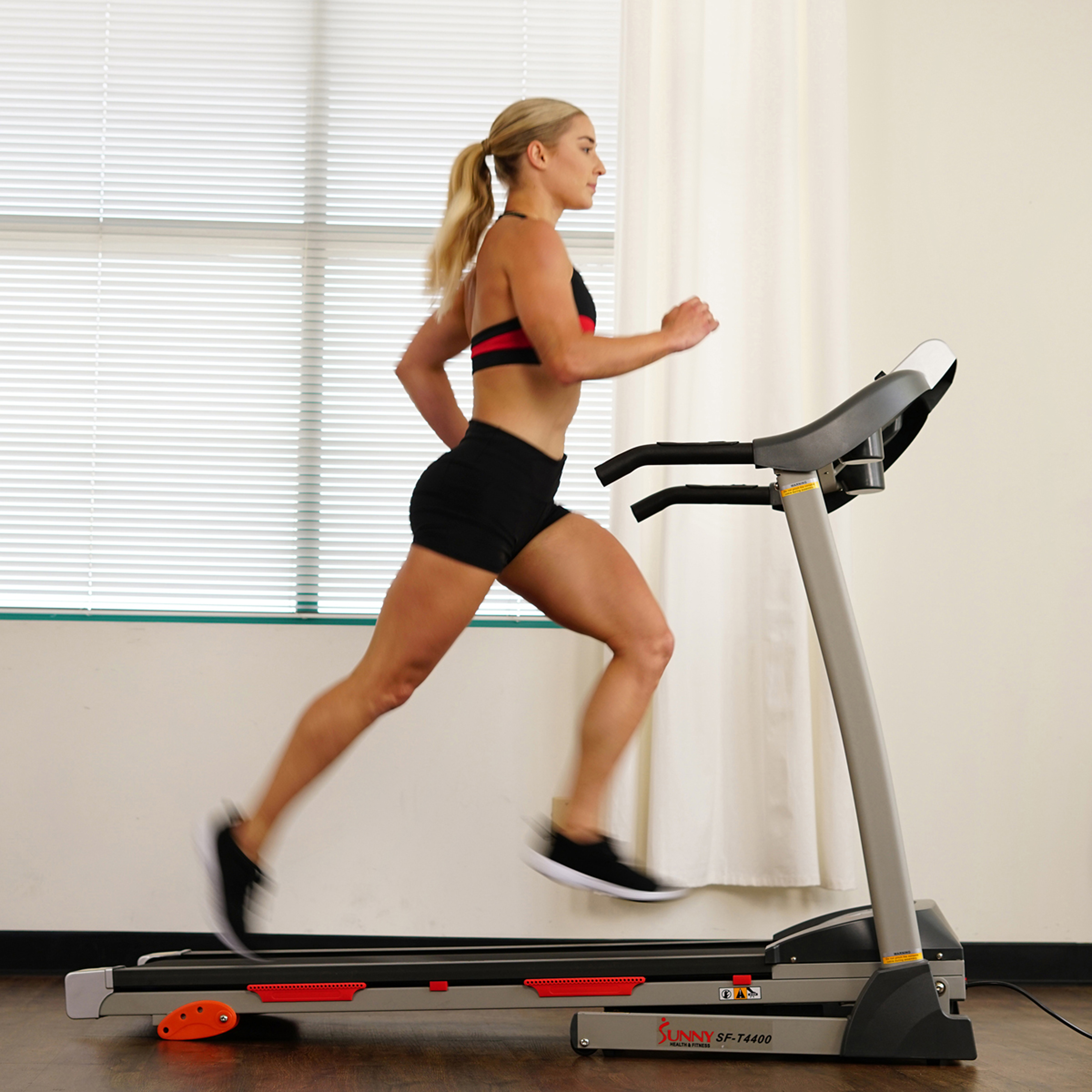 Sunny Health & Fitness Treadmill with Manual Incline, Pulse Sensors, Folding, LCD Monitor for Exercise SF-T4400 - image 12 of 13