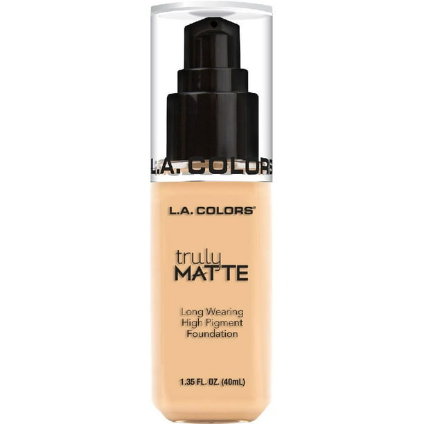 BASE DE MAQUILLAJE TRULY MATTE FUNDATION (PORCELAIN) L.A COLORS CLM351-PORCELAIN