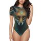 thumbnail image 1 of Fotbe Vintage Pattern Fox Body de Mujer con Cuello Redondo y Mangas Cortas, Sin Mangas Ajustado, Suave, Cómodo y Básico-Large, 1 of 7