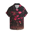 thumbnail image 3 of Unisex Relaxed Short-Sleeve Heart Print Couple Shirt Valentine's Day Gift Turn-Down Collar Summer Casual Multi-Color, 3 of 5