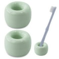 thumbnail image 1 of Mini Ceramics Handmade Couple Toothbrush Holder Stand for Bathroom Vanity Countertops, Pack of 2, 1 of 7