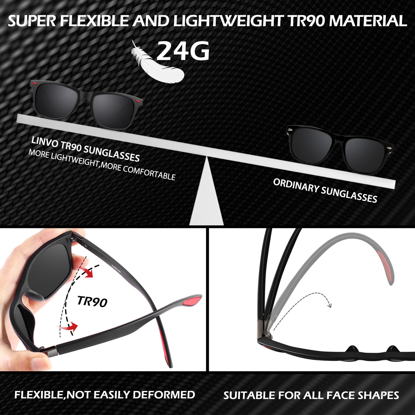 LINVO Men's Retro Polarized Sunglasses, 2-Pack photo 6