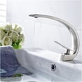 thumbnail image 3 of JERFIT Modern Single Handle Bathroom Sink Faucet, Brushed Nickel Waterfall Single Hole Vessel Vanity Basin Tap with Ceramic Cartridge, 3 of 6