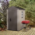 thumbnail image 4 of Keter Factor 4 x 6 Foot Outdoor Garden Tool Storage Shed with Window, Brown, 4 of 12