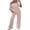 Beige, variant on Lounge Sets for Women Off Shoulder Short Sleeve Tops and Long Pants 2 Piece Set Summer Soft Matching Outfit