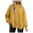 thumbnail image 1 of WEAIXIMIUNG Red Oversized Sweater Women Women's Crewneck Batwing Long Sleeve Sweaters 2024 Fall Oversized Ribbed Knit Side Slit Pullover Tops, 1 of 5