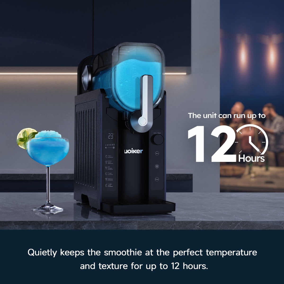 Slushie Machine 88 Oz Touch Screen Slushy Machine 15-minute Frozen Drink Maker With 6 Preset Settings