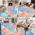 thumbnail image 5 of Orange Blue Shell Area Rugs 8'x10', Washable Small Throw Rugs for Living Room Patio, Coastal Summer Beach Ocean Conch Indoor Outdoor Rug Non-Slip Low Pile Carpet Runner Reversible Floor Mats, 5 of 8