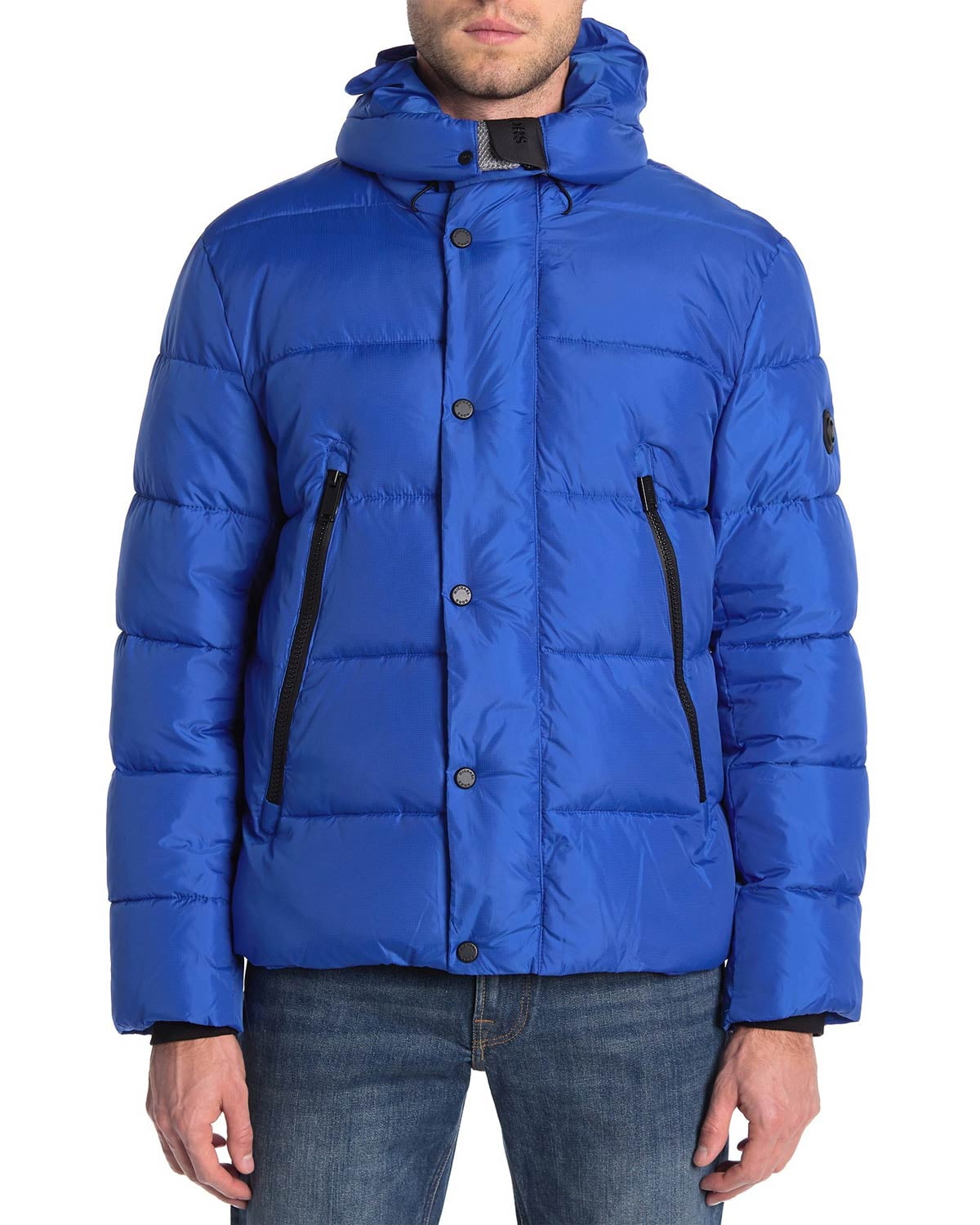 Michael Kors Mens Oakfield Water Resistant Hooded Jacket X-Large Electric Blue