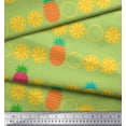 thumbnail image 3 of Soimoi Tissu en Poly Georgette Vert Imprimé Tranches de Pin et Citron au Mètre 42 Pouces de Large, 3 of 5