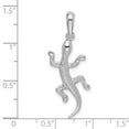 thumbnail image 2 of 14mm 925 Sterling Silver Rhodium Plated Polished Textured Gecko Pendant Necklace Pendant for Women, 2 of 2