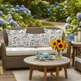 thumbnail image 6 of Outdoor Pillow Cover Blue Green Leaves Set of 2 Waterproof Throw Pillowcases Red Plant Decorative Patio Furniture Pillows for Couch Garden Indoor & Outdoor Use, 6 of 9