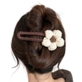 thumbnail image 3 of Plush knitted flower duckbill clip, back of head disc-shaped Hairs clip, straight line clip, 3 of 6