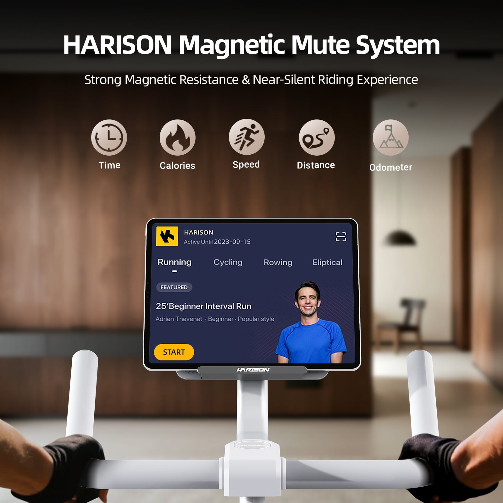 HARISON Exercise Bikes 350lbs Capacity with Bluetooth, Stationary Bikes for Home with iPad Holder & Comfortable Seat Cushion
